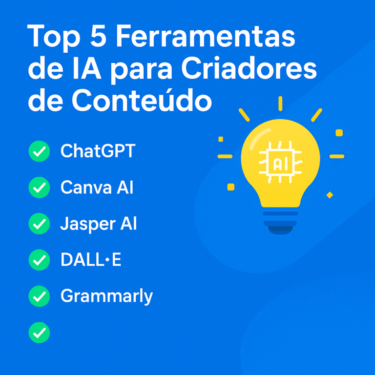 Top 5 Ferramentas de IA para Criadores de Conteúdo